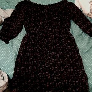 Off the shoulder, flower printed dress